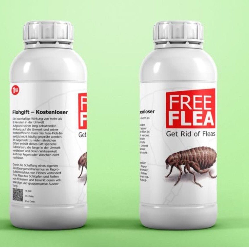 سم ضد کک Free flea کنه کش بسیار قدرتمند فری اف لیا ارسال رایگان به همراه یک عدد سمپاش سرنوشابه ای