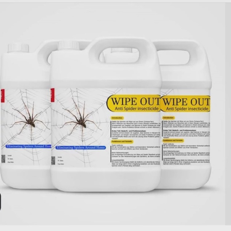 سم 4 لیتری عمده حشره کش ضد عنکبوت و رتیل Wipe out ارسال رایگان به همراه یک عدد سمپاش سرنوشابه ای مدل 1
