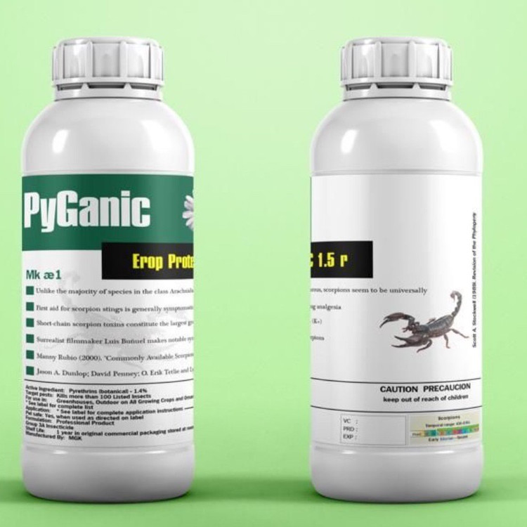 سم عقرب کش پیگانیک - Pyganic دافع عقرب ارسال رایگان به همراه سمپاش سرنوشابه ای