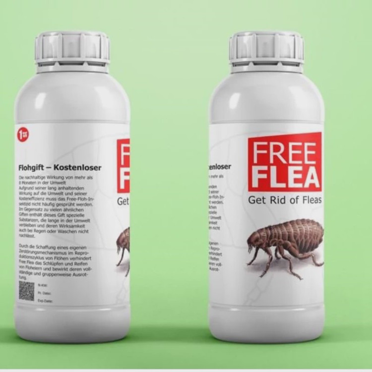 سم ضد کک Free flea کنه کش بسیار قدرتمند فری اف لیا ارسال رایگان به همراه یک عدد سمپاش سرنوشابه ای مدل 1