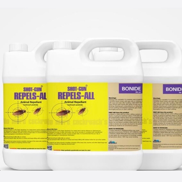 سم سوسک ریپلزال 4 لیتری سم تخم سوسک Repels all سم پاشی ارسال رایگان عمده به همراه یک عدد سمپاش سرنوشابه ای