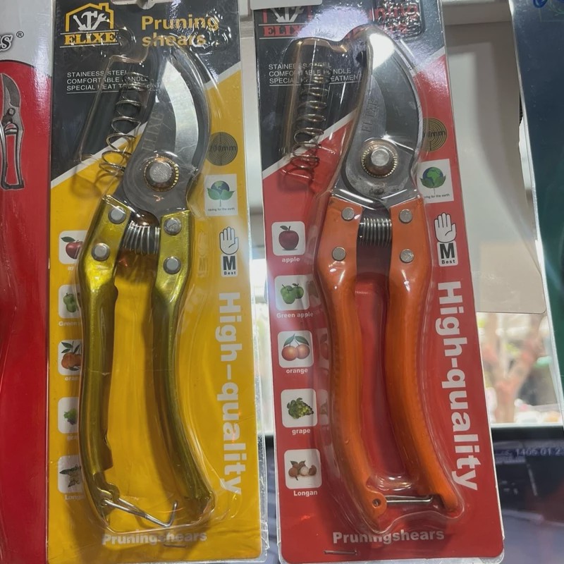 قیچی باغبانی دارای فنر اضافی حرفه ای فولادی مناسب هرس درخت بزرگ کوچک گل و گیاه مدل 1